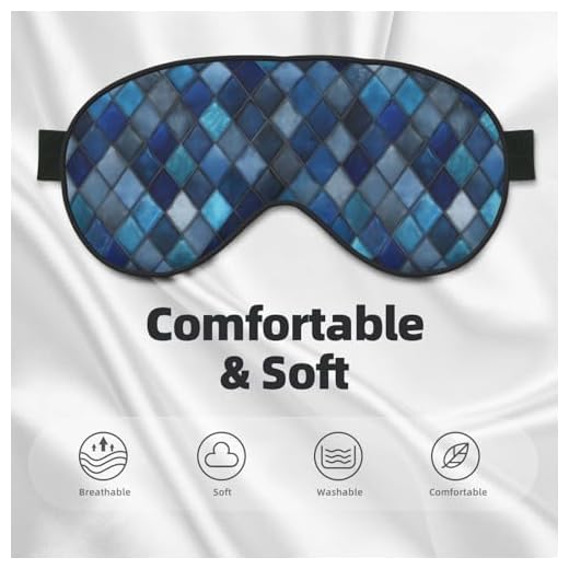 Blue Glass Mosaic Adjustable Sleep Mask