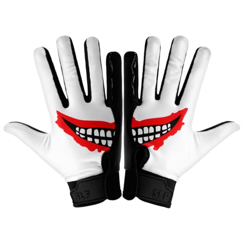 SLEEFS Youth Football Gloves for Boys & Girls - Wide Receiver Football Gloves with Sticky Grip for Catch Control - Lightweight, Breathable Fit - Durable Kids Glove, Youth Small or Large