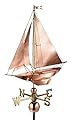 Good Directions Racing Sloop Weathervane, Pure Copper, Boat