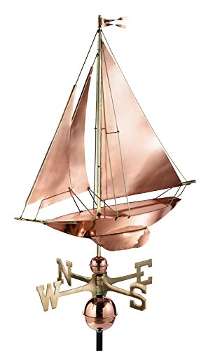 Good Directions Racing Sloop Weathervane, Pure Copper, Boat