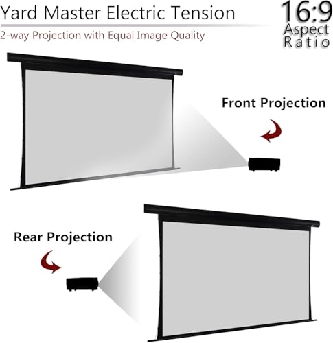 Image of Elite Screens Yard Master Tension Projector Screen, 100-inch 16:9, Outdoor Electric Motorized Automatic Front Rear Dual Projection Movie Screen, OMS100HT-ELECTRODUAL | US Based Company 2-YEAR WARRANTY