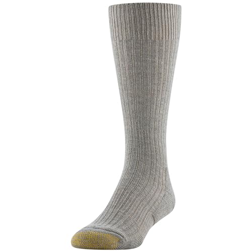 GOLDTOE Men's True Rib Cushion Crew Socks, 3-Pairs2