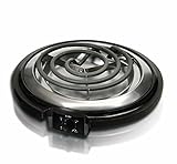 Elite Cuisine ESB-300X Maxi-Matic 750 Watt Single Burner Electric Hot Plate, Black