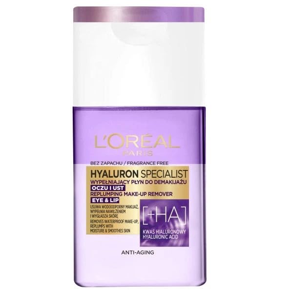 L'Oréal Paris Hyaluron Specialist Filling Eye & Lip Makeup Remover, Fragrance Free, Removes Waterproof Makeup, Enriched with Hyaluronic Acid, Anti-Aging Care, 125ml-image-27