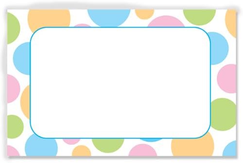 Pack Of 50, Pastel Dots Enclosure Card 3-1/2" x 2-1/4" Made In USA