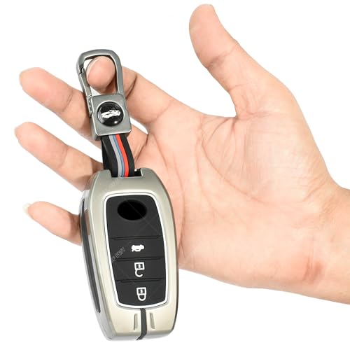 Image of Coll of Fest Premium Metal Silicon Key Cover Compatible with Toyota Fortuner | Fortuner Legender | Innova Hycross | Invicto | Toyota Innova Crysta | Hilux 3 Button Key Glow in the Dark
