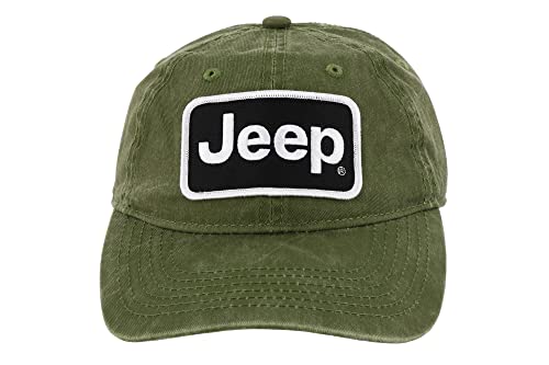 Jeep Chapeau Chino vert brodé coton sergé réglable taille unique