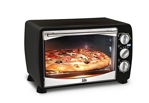 Elite Platinum ETO-180B Maxi-Matic 6-Slice Toaster Oven Boiler, Black