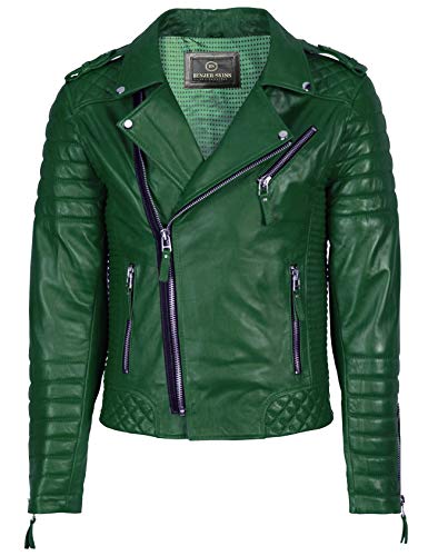 Benjer Skins Genuine Lambskin Leather Jackets For Men - Motorcycle Biker Leather Jacket Men BO 104