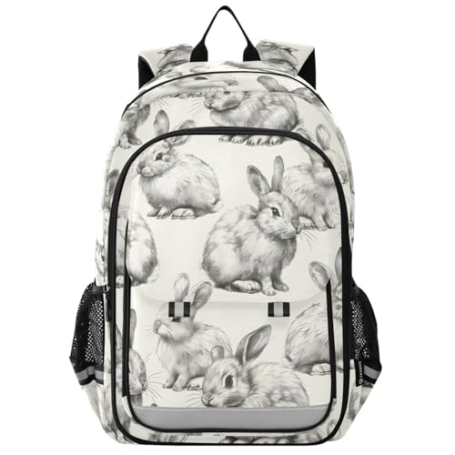 Sac à dos pour ordinateur portable enfants au motif lapin idéal pour l'école et les sorties