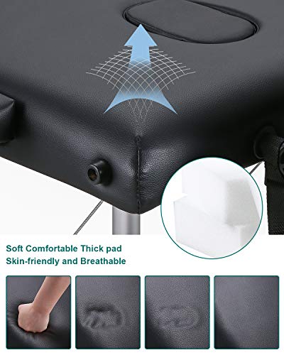 Chrun Massage Table Portable 23.6In Massage Bed Lash Bed Facial Table Spa Beds Reiki Table Or Esthetician Portable Height Adjustable Carrying Bag & Accessories 2 Section Shop & Home #TOP5