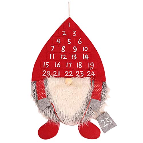 Lisli Adventskalender zum Aufhängen Befüllen Weihnachten Dekoration Schneemann Rentier Weihnachtskalender Weihnachtliche Holz Wand Fenster Tür Dekoration Garten Zimmer Vorhang Lichtkette Beleuchtung Cover