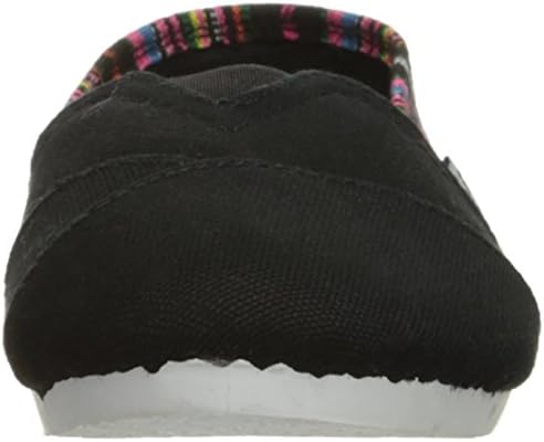 Womens Canvas Slip on Shoes Flats 2 Tone (7, Black 308L) | Image 1
