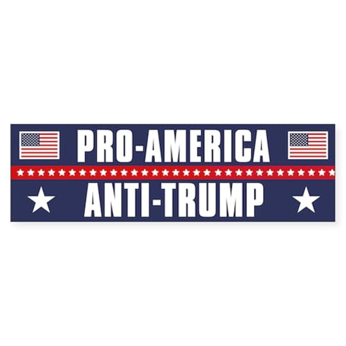 CafePress Pro America Anti Trump 10"x3" Rectangle Vinyl Bumper Sticker Car Decal