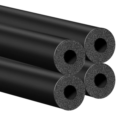 UNIFAMILY 4X 3.3Ft Outdoor Pipe Insulation Foam Tube for 15mm Water Pipe Copper Pipe Insulation Black Hollow Pipe Cover for Pull-up Bar Handle/Roof Rack/AC Unit/Guitar Stand