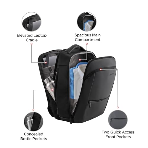 Image of HARISSONS Stratos 35L Business Travel Laptop Backpack | Fits 15.6 inch Laptop | Water-Resistant | USB Port | Rain Cover | Anti-Theft Pocket | Work, Commute & Travel |