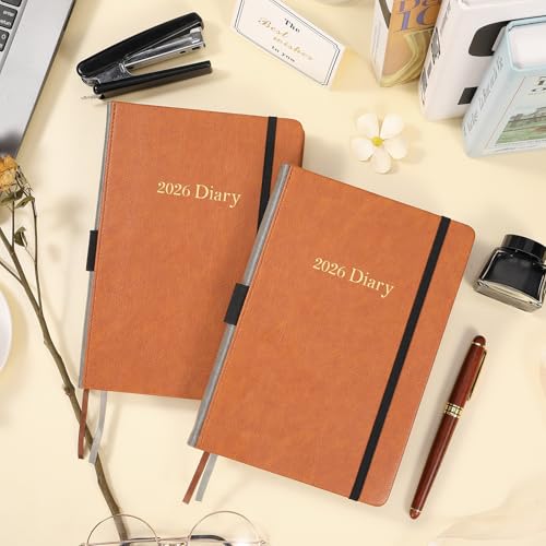 Academic Diary 2025-2026 - A5 Diary 2025-2026 Day Per Page From Jul. 2025 To Jun. 2025, Productivity Planner 2025-2026 With Monthly Tabs, 14.8Cm × 21.4Cm - Brown - 6