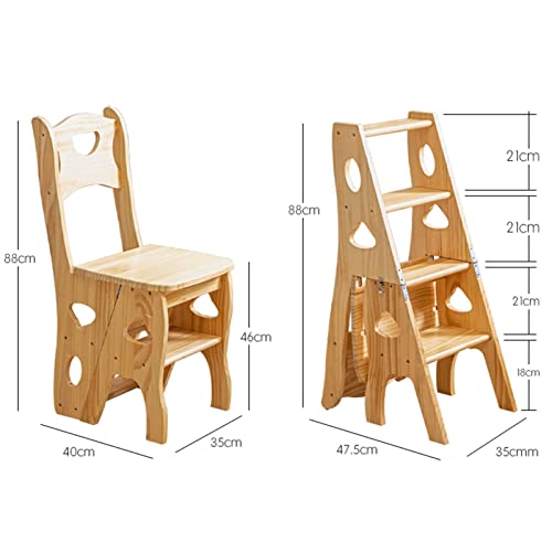 Chaise gain de place et étagère à fleurs : l'escabeau bois multifonction - 3