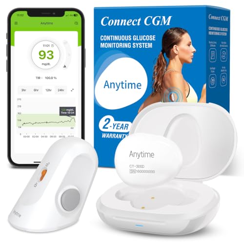 Connect Glukose-Monitoring Transmitter & 1x Sensor | 14 Tage Blutzuckermessgerät ohne Stechen Sensor | Intelligente Warnungen Komfortabel Datenteilung