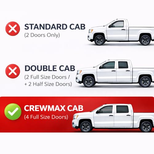 Image of KPY Rain Guards Fit for 2007-2021 Toyota Tundra Crewmax, Out-Channel Window Visors Vent Wind Deflectors 4PC, Truck Accessories for 07-21 Tundra Crewmax (Full-Size Cabs)