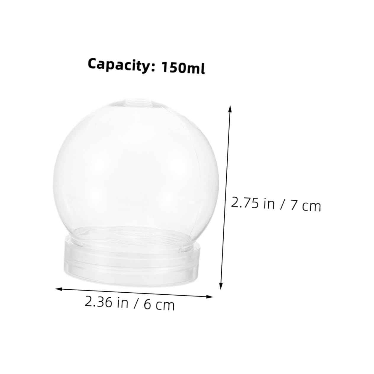 Cabilock 40 Pezzi Trasparente Bottiglia di di Neve Artigianato Globi Globo Riempibile Kit Globo Fai da Te Globi di Neve Globo Vuoto Artigianato Fare