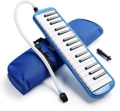 Bestie toys ABS Key Blow Piano With Carrying Bag, Short And Long Mouthpieces, Blue, 1 Melodica, 1 Mouthpiece, 1 Carrying Bag, 1 Tube
