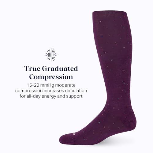 Comrad Recycled Cotton Knee High Socks - 15-20mmHg Graduated Compression Socks - Soft & Breathable Support Socks, Unisex3