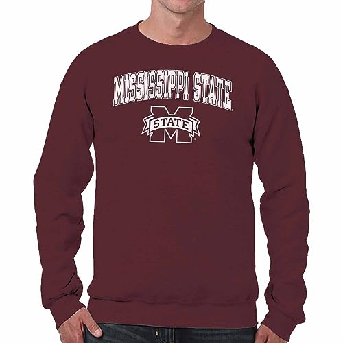 Image of NCAA College Sweatshirt Fleece Crewneck Pullover for Men and Women | Officially licensed NCAA college gameday crewneck pullover - 9 oz fleece lined sweatshirt with arch and logo design