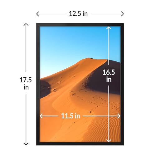 LaVie Home 12x17 Picture Frame for Wall Display, 12x17 Black Picture Frame with HD Plexiglas, 12 x 17 Poster Frame 1 Pack, Display Frame for Vertical or Horizontal, Classic Collection