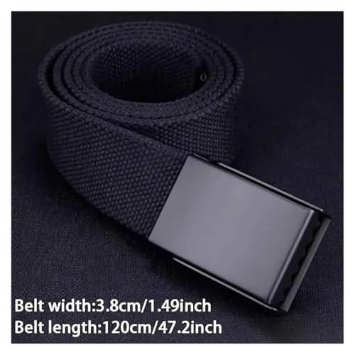 Men's Belt Fashion New Unisex Trousers Belt Women's Belt Canvas Belt(Black)3