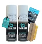 Nanomize Fabric Upholstery Cleaner for Car Interiors – Deep Cleaning Spray for Seats, Carpet, Mats & Plastics - Stain & Odour Remover, Inc Wipe & Brush - Vehicle Interior Cleaner, Fresh Linen Scent