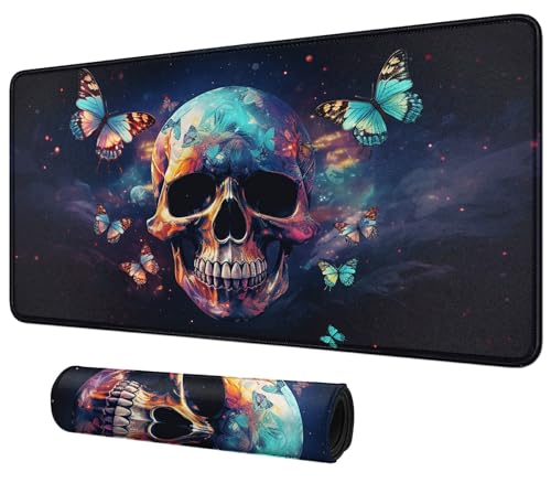 Image of Card Mat for MTG & TCG Playmat,Skull with Butterflies