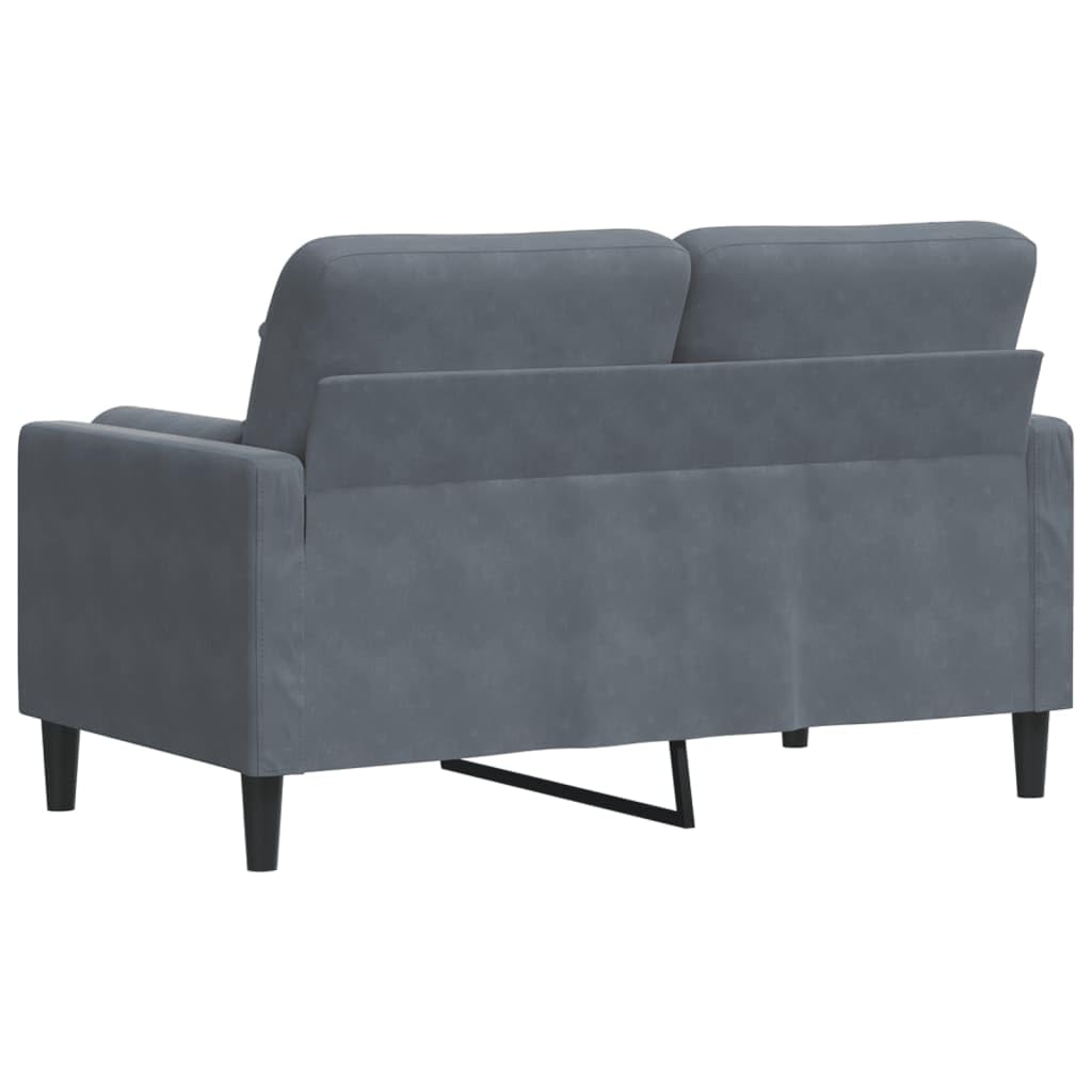vidaXL Divano a 2 Posti con Cuscini Grigio Scuro 120 cm in Velluto, divano, sofà, divano imbottito, divanetto, poltrona, divano lounge