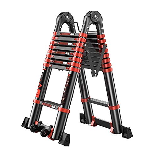 FALIYORS Leitern, Verlängerungsleiter Mehrzweck Alumiteleskopleiter Erweiterung Verlängern Tragbare Leiter Foldable Leiter Premium-Verlängerungsleiter Verlängerung/Ein/2,5 M Cover