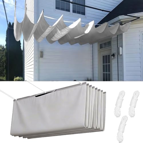 Toldo Vela Rectangular para Balcón Pequeño y Porche de Jardín Gris Claro 2