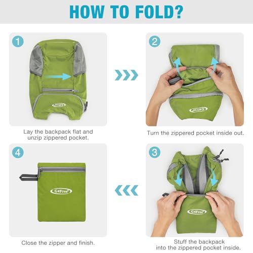 Image of G4Free Lightweight Packable Hiking Backpack for Men Women Small Hiking Daypacks Foldable Shoulder Pack Casual Outdoor Bag 11L