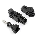 FEICHAO CNC Aluminum 3-Way Pivot Arm Mount Adapter for Compatible for HD Hero 1 2 3 3+ 4 5Session and Other Sport Camera (Black)