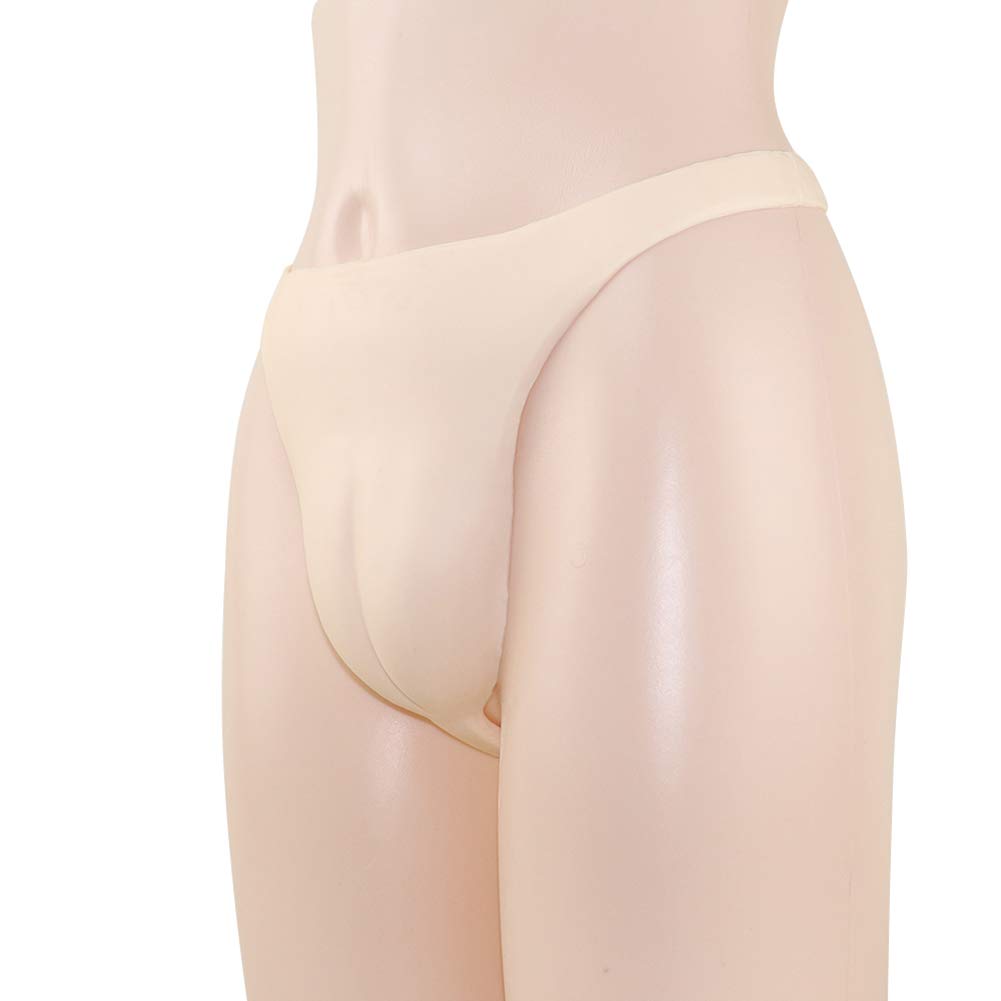 Tanga de silicona para hombre transgénero con catéter para crossdresser y ocultar ropa interior, AD56L ~ color blanco