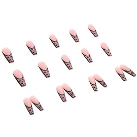 YoYoee Black French Press on Nails - Coffin Long Fake Nails Acrylics Full Cover False Nails Heart Pattern Nails Tips for Women and Girls 24PCS