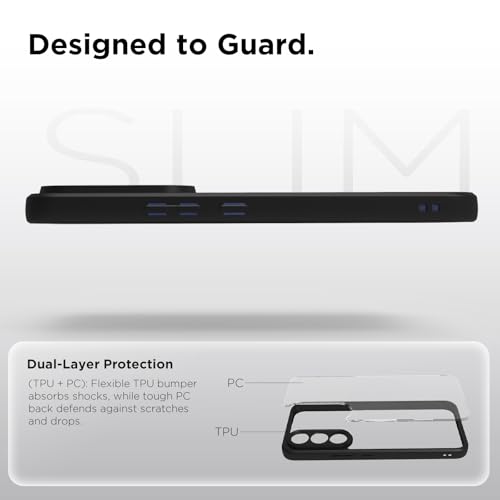 Image of RIGGEAR Shockproof Sleek Hybrid Armor Back Cover Case for Vivo V70 FE 5G (Clear PC + Black TPU Bumper)