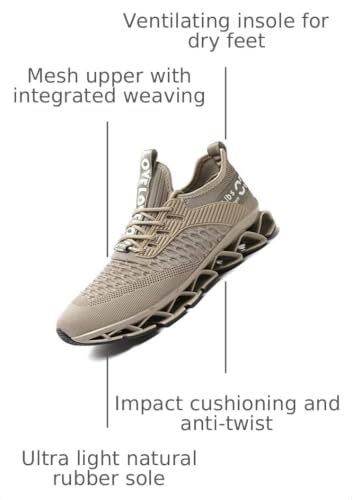 Image of Chopben Men's Running Shoes Blade Non Slip Fashion Sneakers Breathable Mesh Soft Sole Casual Athletic Walking Shoes