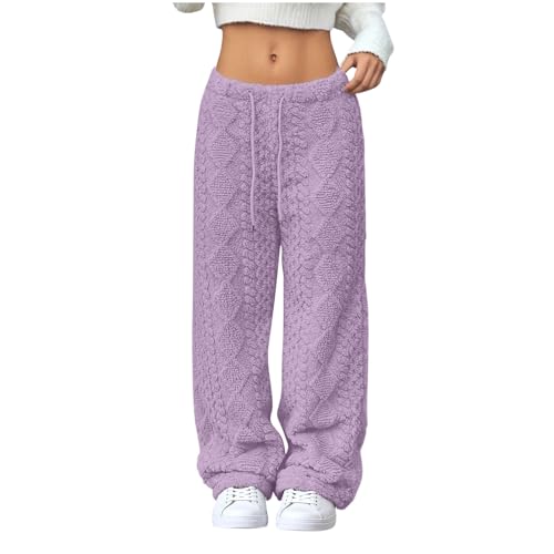 Pantalon polaire chaude femme anti-froid coupe ample confortable pour l'hiver