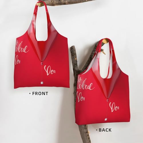 (Romantic Heart Balloon) Large Tote Shoulder Bag Fashion Canvas Handbag Reusable Shopping Bag Travel Bag For Women3