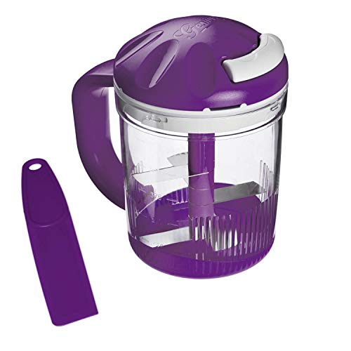 Genius Twist N Joy (4 Teile) | inkl. GRATIS Spatel | Zerkleinert Lebensmittel in kürzester Zeit wie Sie es möchten Farbe Lila