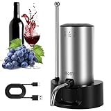 AIKARO - Aeratore elettrico per vino, decanter elettronico ricaricabile automatico con base, auto-stop