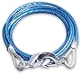Dewkou Pack-1 Tow Cable with Hooks, 1/2' x 13Ft Blue Winch Cable with Forged Hook, 15432LBS Breaking Strength, Steel Wire Rope for Tow Truck, Rollback, Crane, Wrecker