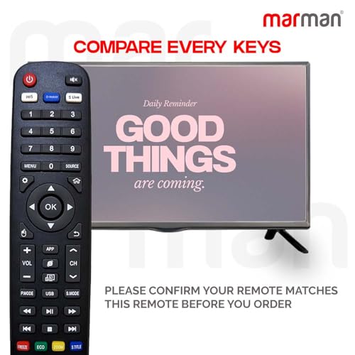 Image of marman Compatible with Hyundai Tv Remote Control Original Suitable for LED Smart TV Model SMTHY32HDB52YW Non Voice Command - Match Exactly with Existing Remote Key by Key for Better Performance
