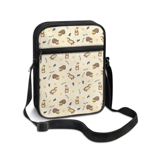 Otter Print Small Crossbody Bags Wear-Resistant Shoulder Sling Bag for Women Men with Pockets2