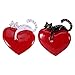 Amosfun Spilla Cuore 2Pz Spilla Spilla Gatto Coppia Spilla Smalto per Borsa Vestiti Giacca Zaino Decorazione Gioielli San Valentino