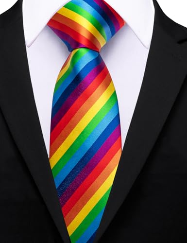 Image of Barry.Wang Silk Ties for Men Fun Necktie and Tie Clip Set for Wedding Party Business Formal Extra Long